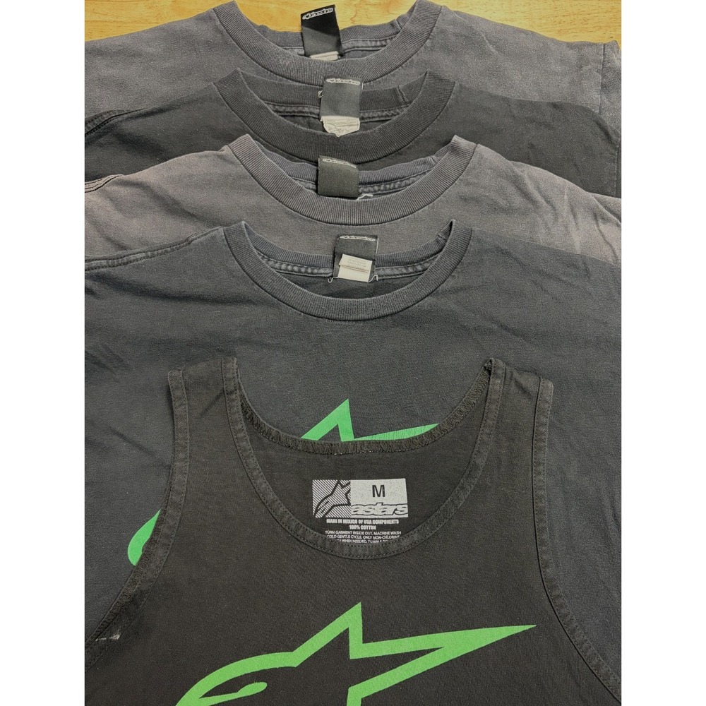 Lot of 5 Vintage Y2K T-shirt Alpine Stars Shirts Great Distressing and Fading M